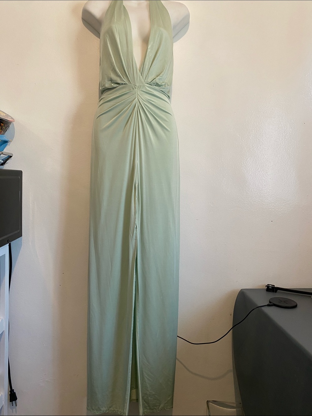 Lovers + Friends Sage Plunge Halter Maxi Dress